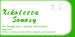 nikoletta somosy business card